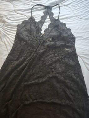 Black Lace Racerback Chemise - Women's Intimates